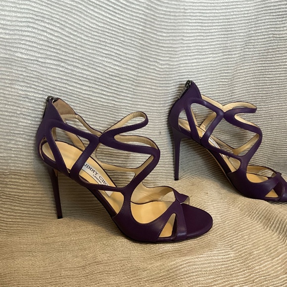 Jimmy Choo Purple Strappy 4” Heels - Picture 5 of 6